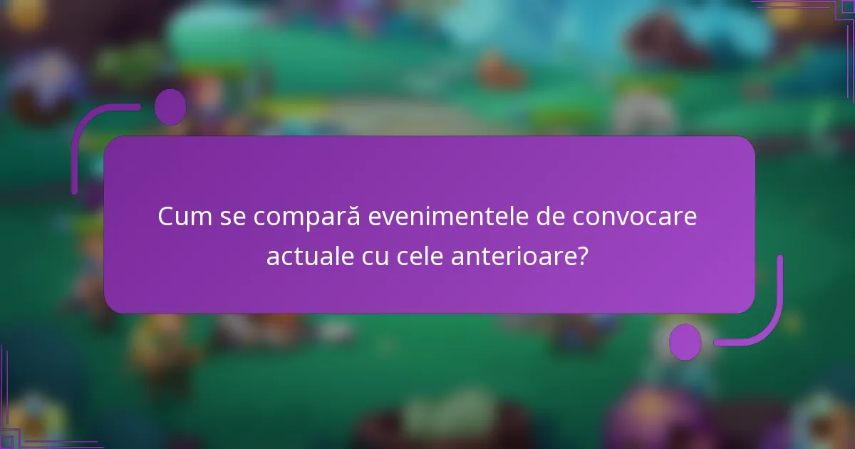 Cum se compară evenimentele de convocare actuale cu cele anterioare?