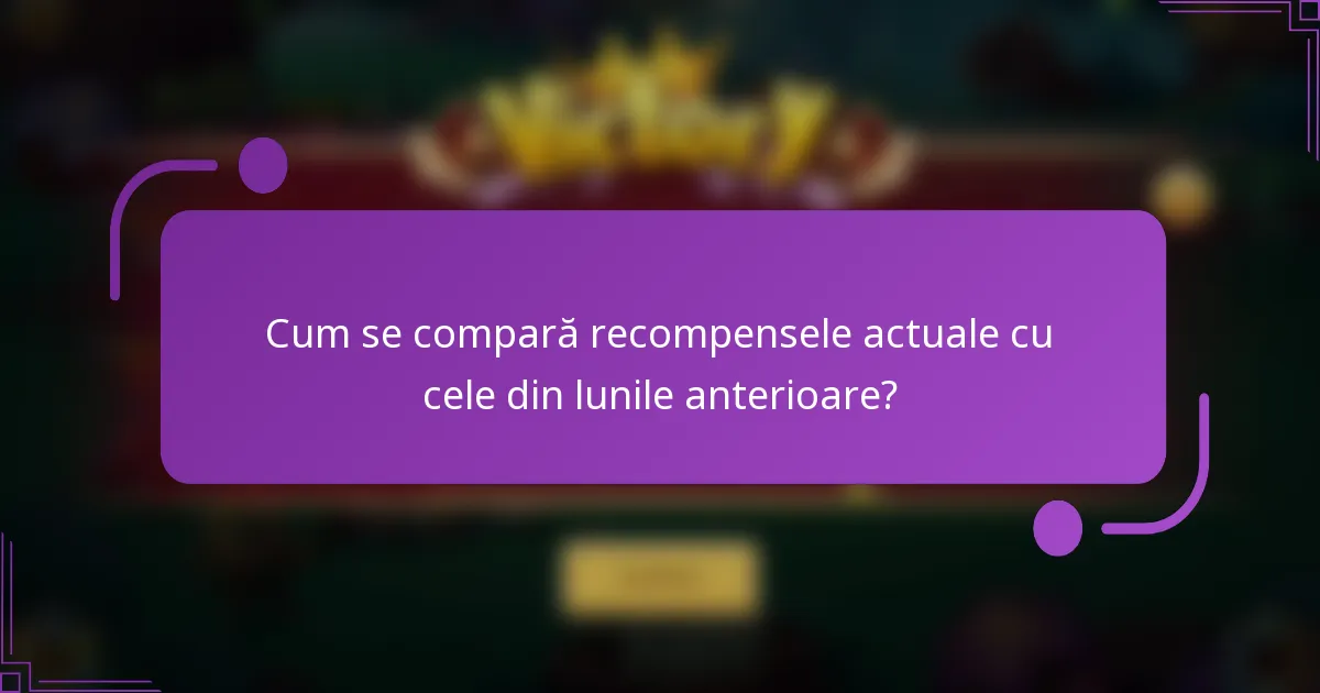 Cum se compară recompensele actuale cu cele din lunile anterioare?
