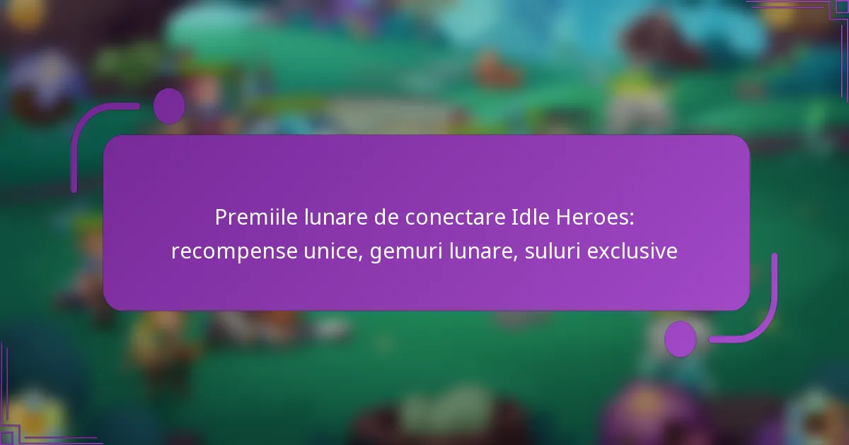 Premiile lunare de conectare Idle Heroes: recompense unice, gemuri lunare, suluri exclusive