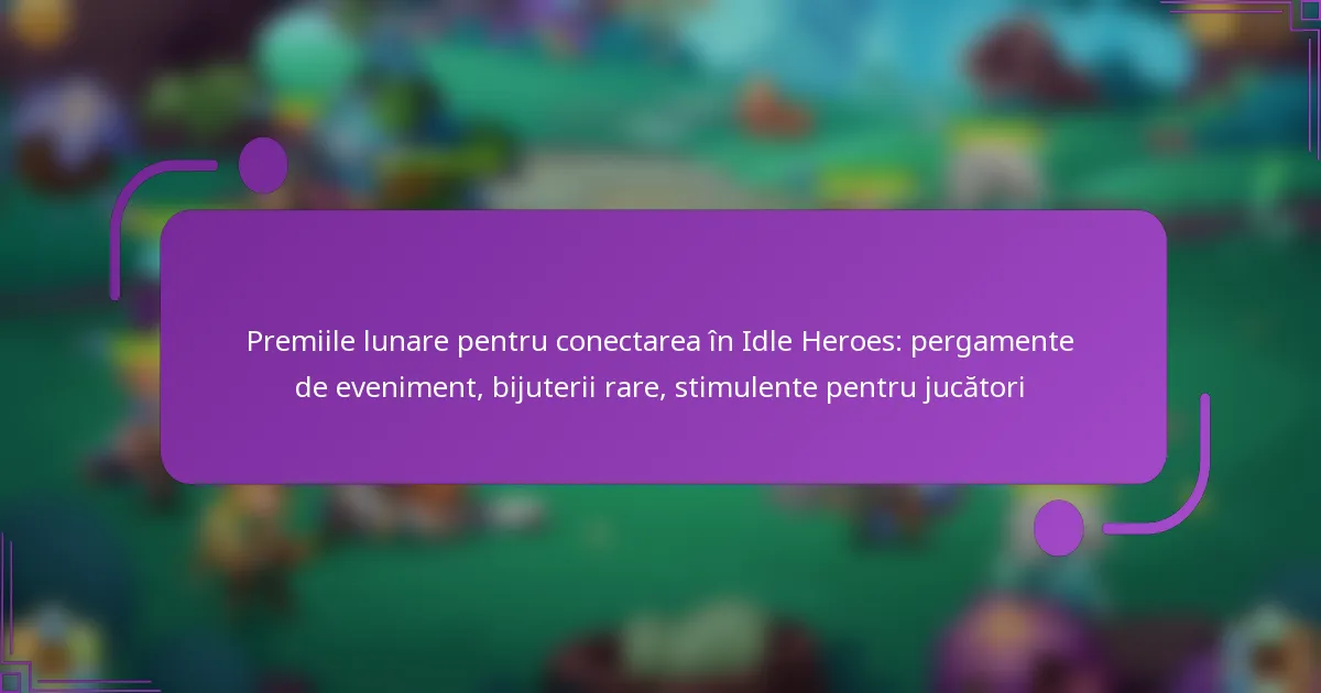 Premiile lunare pentru conectarea în Idle Heroes: pergamente de eveniment, bijuterii rare, stimulente pentru jucători