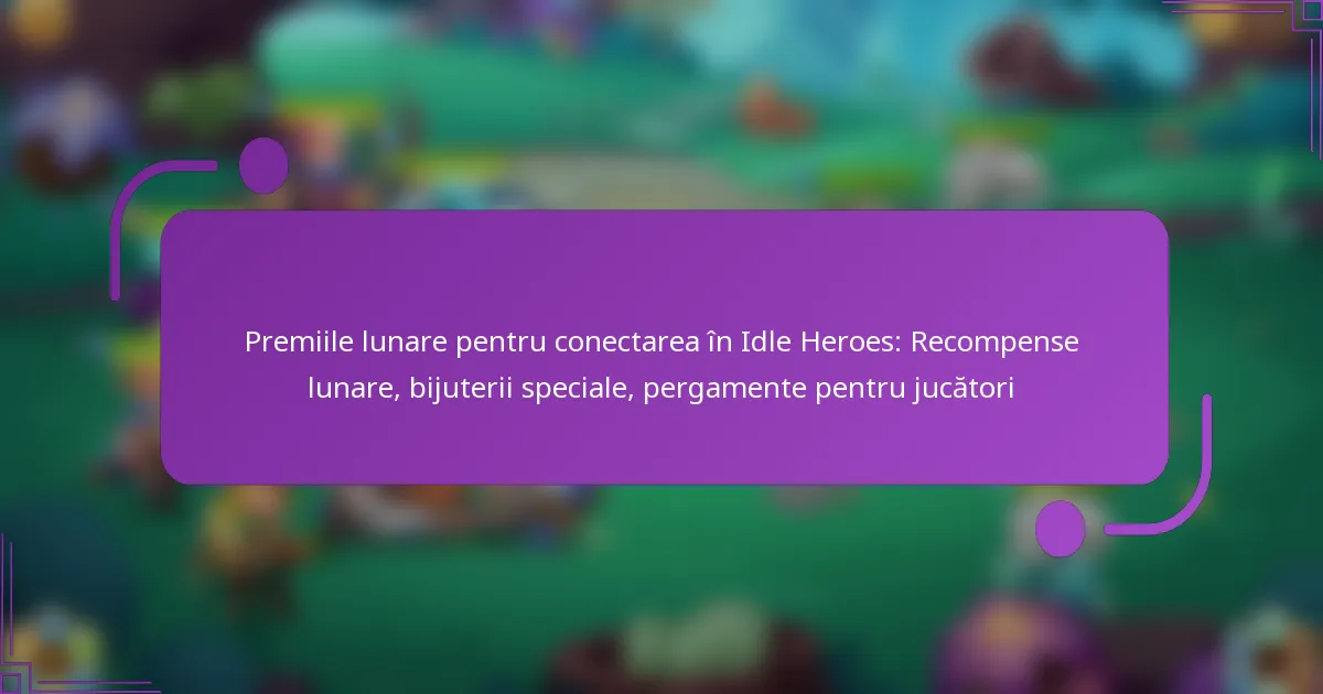 Premiile lunare pentru conectarea în Idle Heroes: Recompense lunare, bijuterii speciale, pergamente pentru jucători